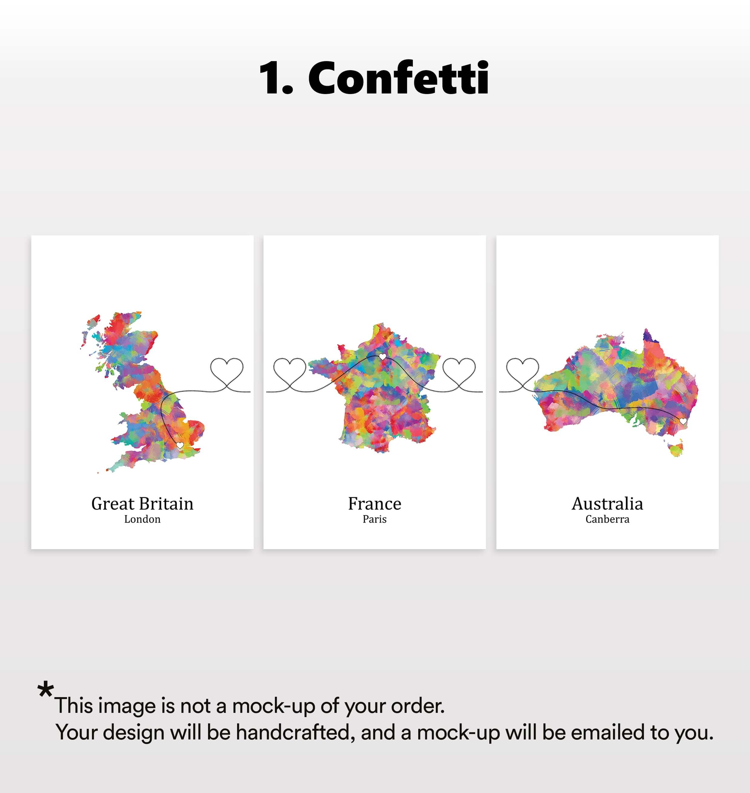 Personalised Three Location Prints 2.0 - Custom Line (Digital File Only)