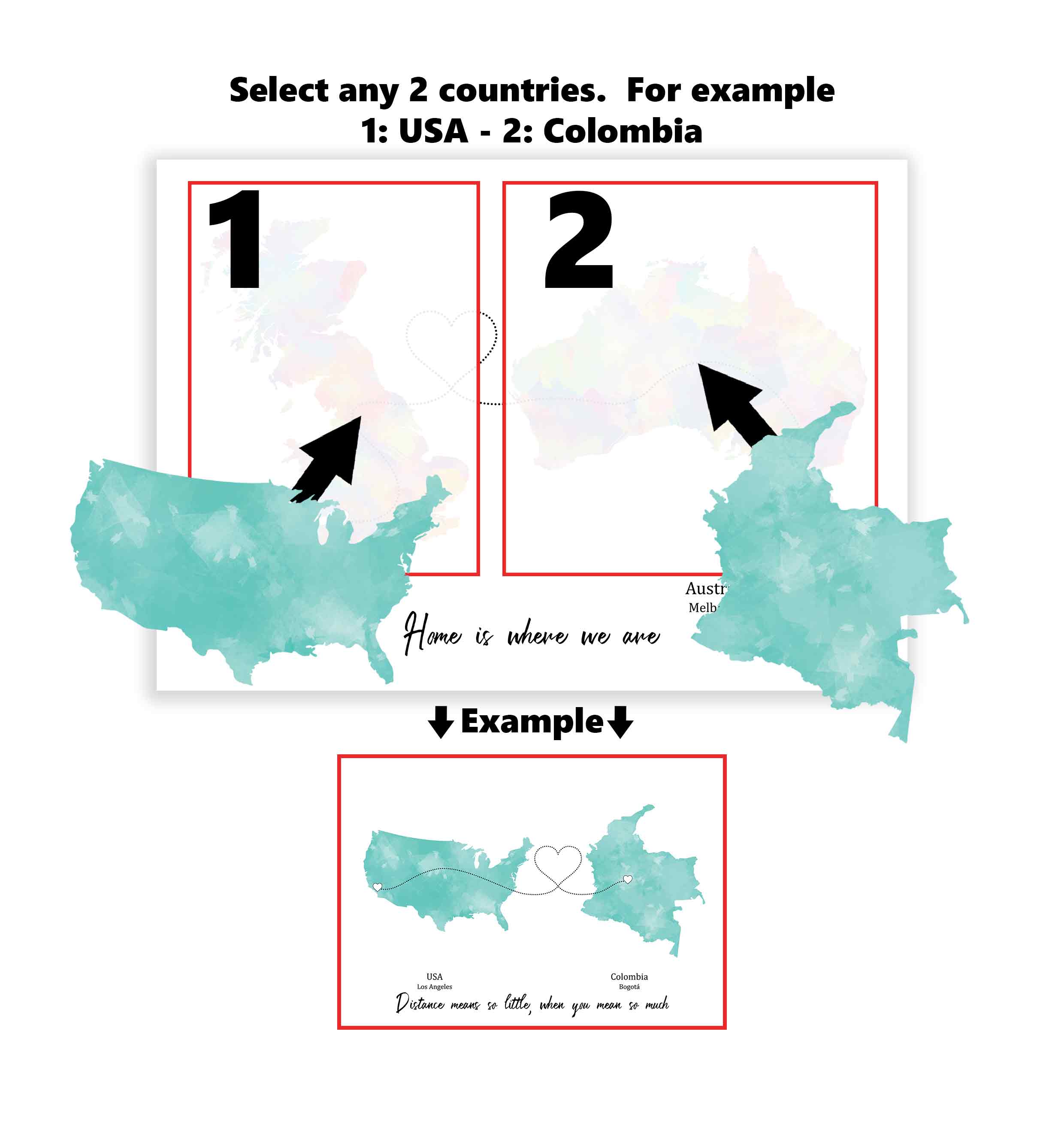 Personalised two location Print 2.0 - Custom Line
