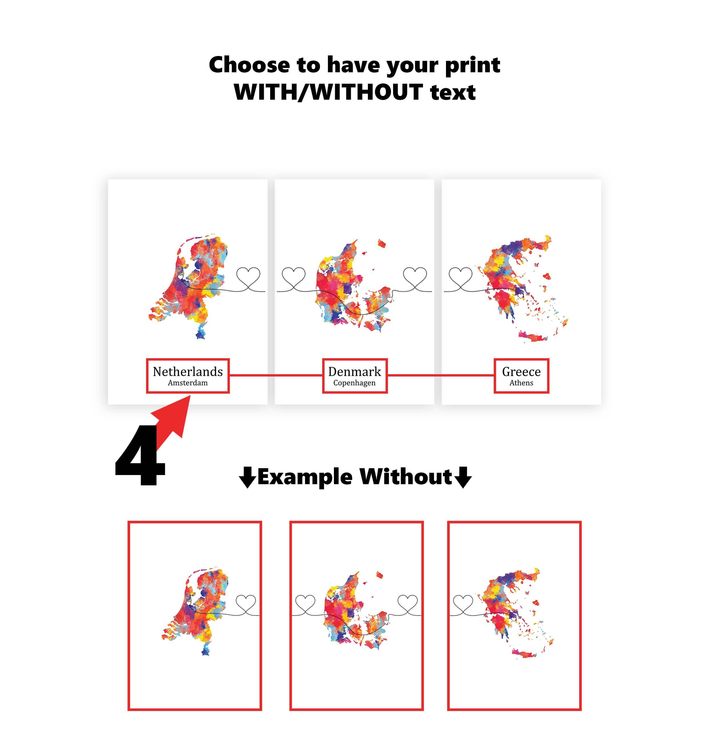Personalised Three Location Prints 2.0 - Custom Line
