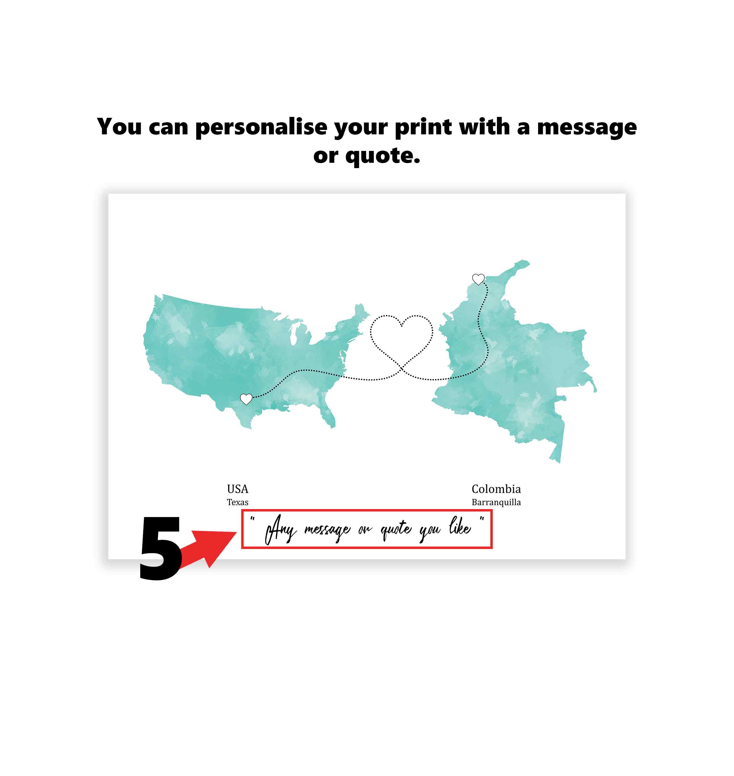 Personalised two location Print 2.0 - Custom Line (Digital File Only)