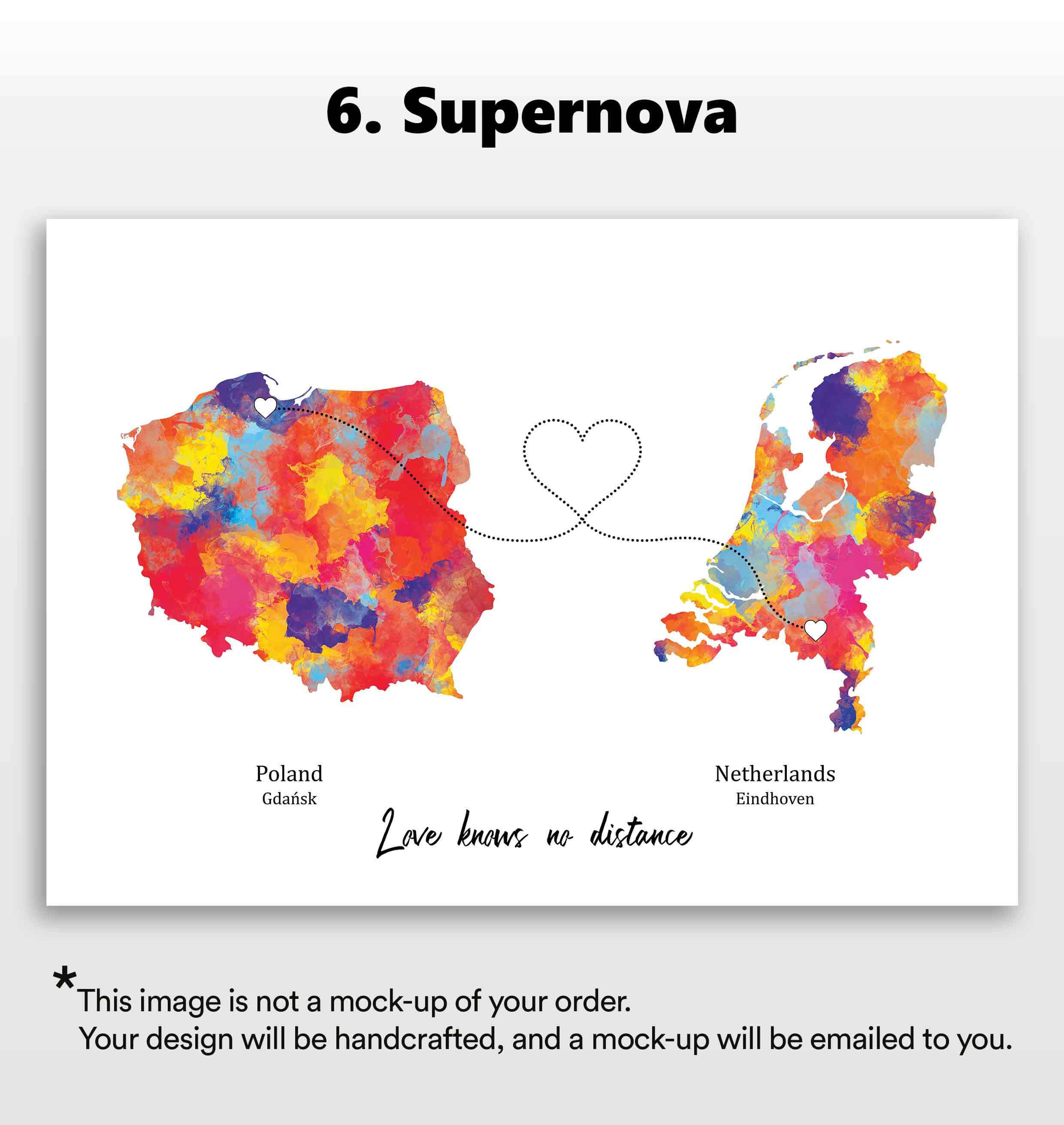 Personalised two location Print 2.0 - Custom Line (Digital File Only)