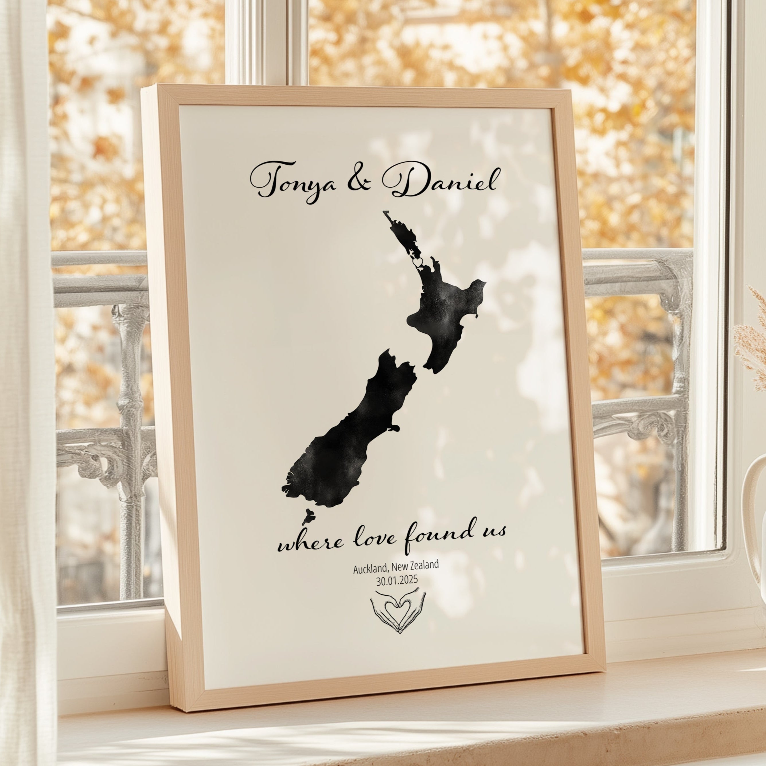 Personalized Where We Met Map Print - Any Country - Poster - Available In 8 Different Colours