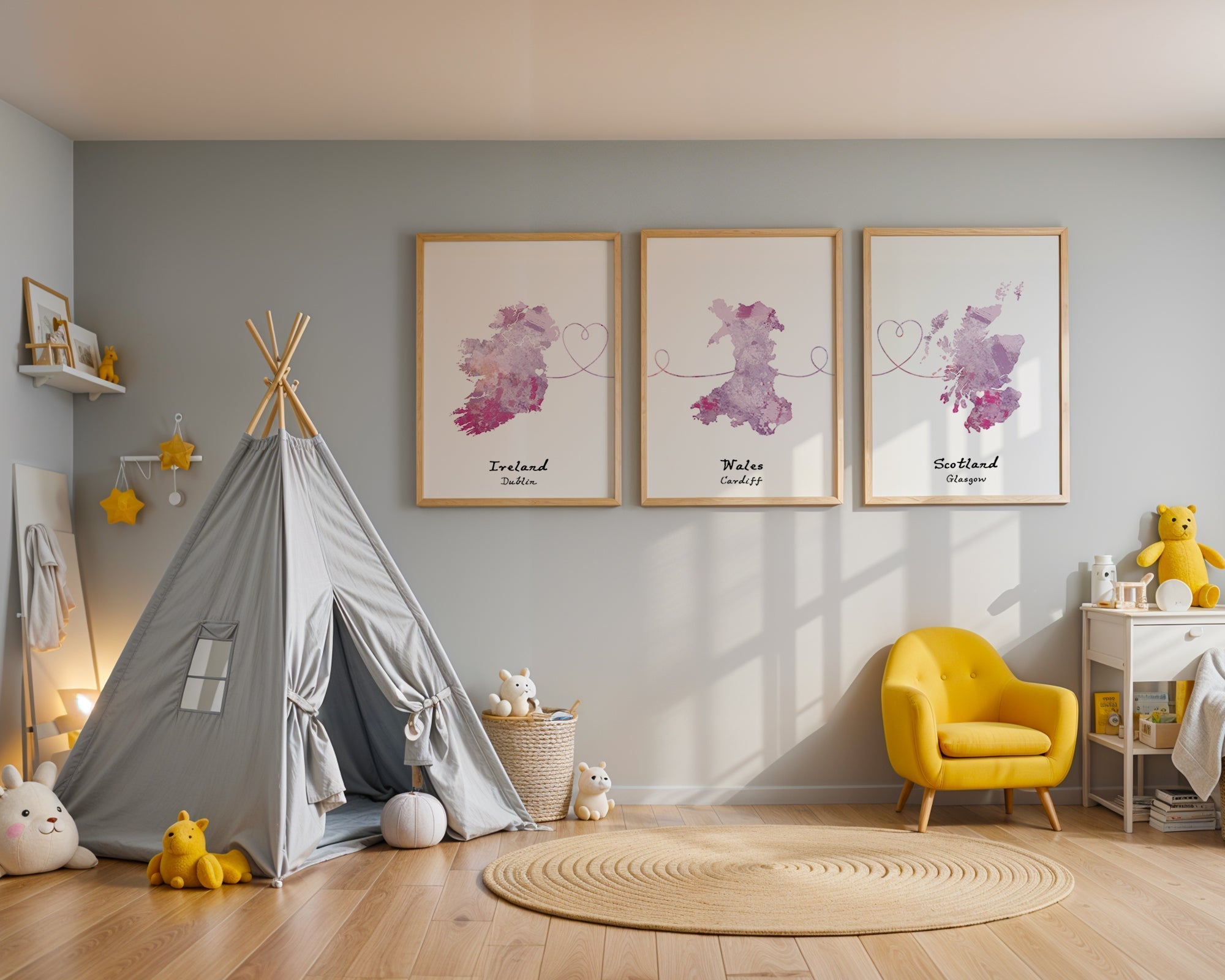 Personalised Three Location Prints