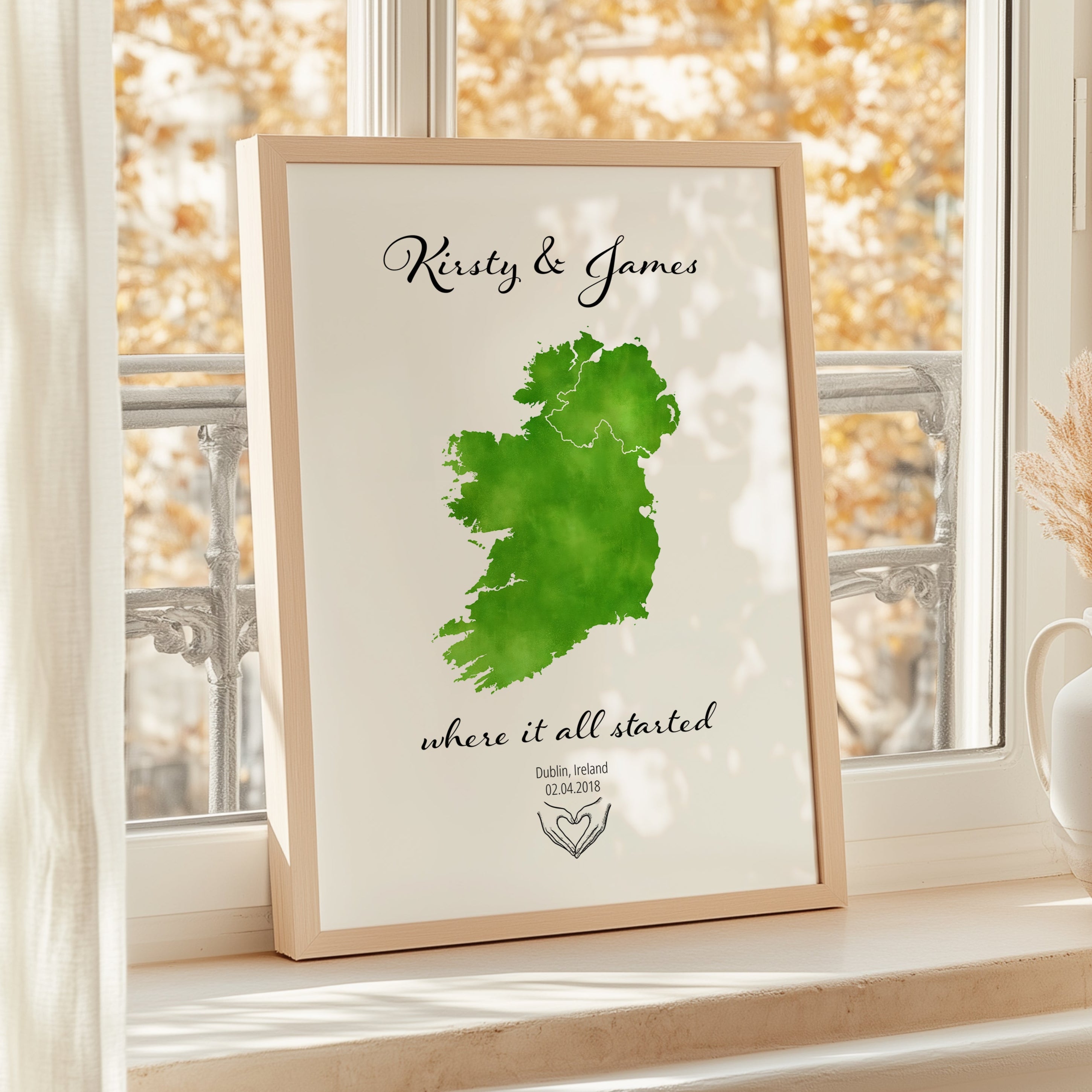 Personalized Where We Met Map Print - Any Country - Poster - Available In 8 Different Colours