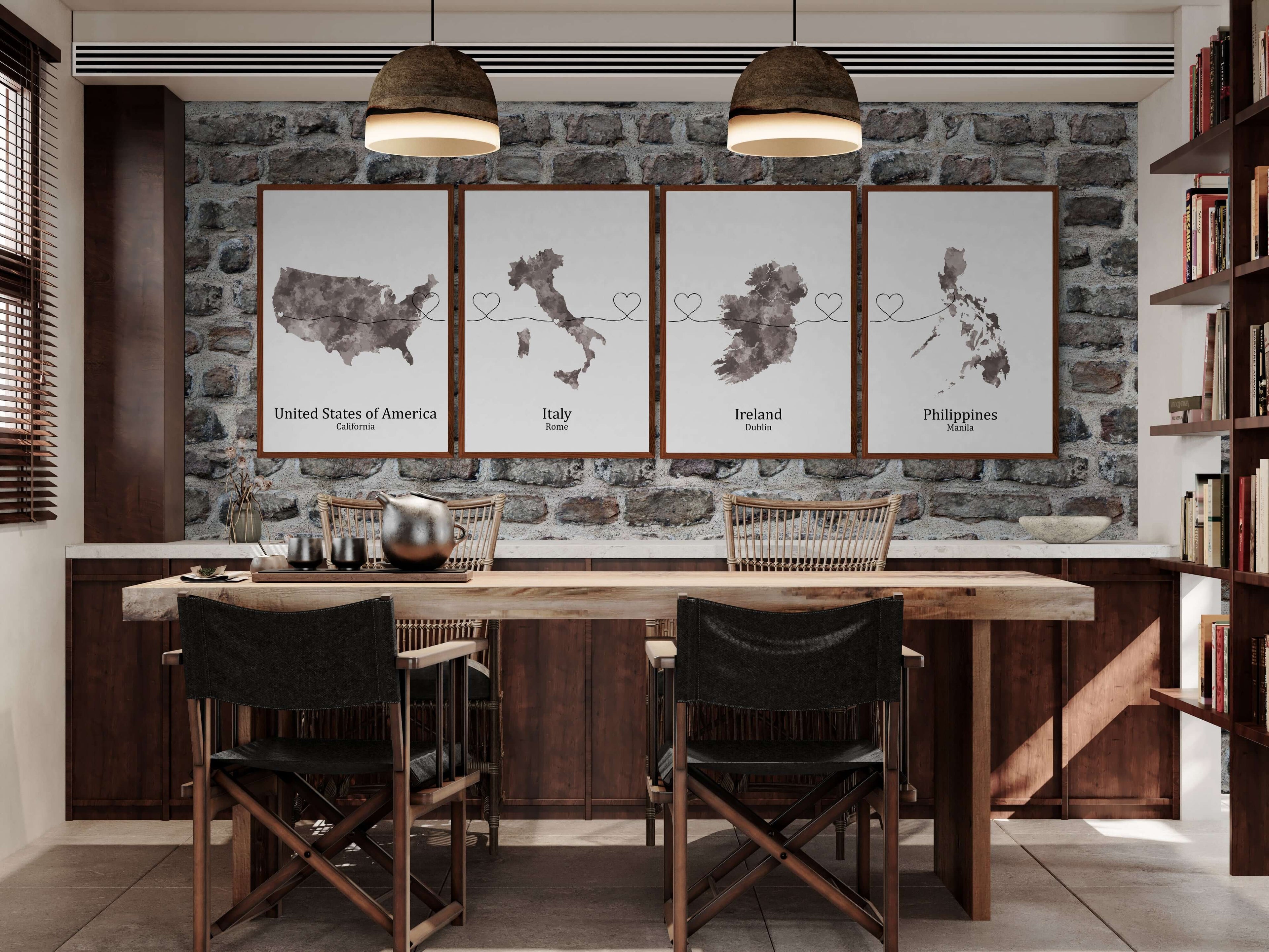 Personalised Four Location Prints 2.0 - Custom Line