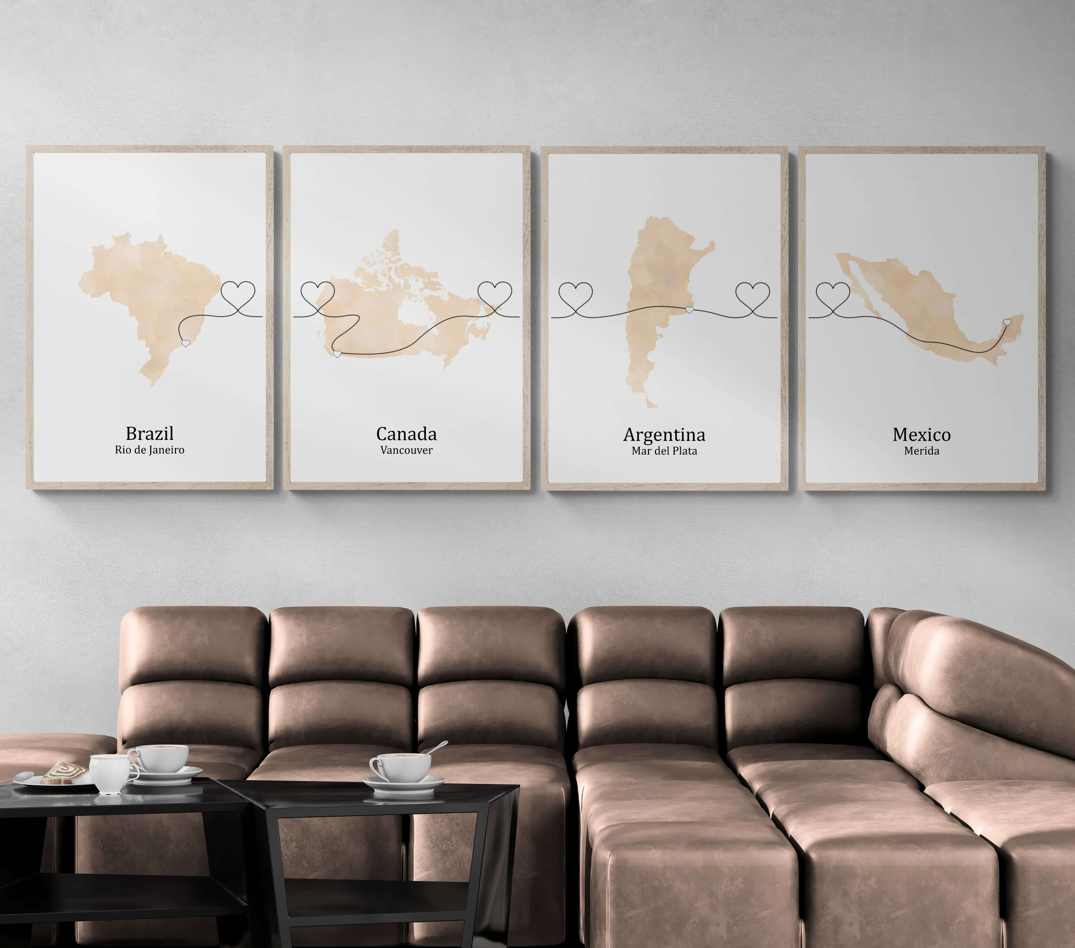 Personalised Four Location Prints 2.0 - Custom Line