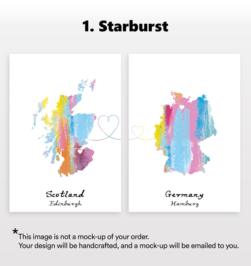 Personalised Two Location Prints