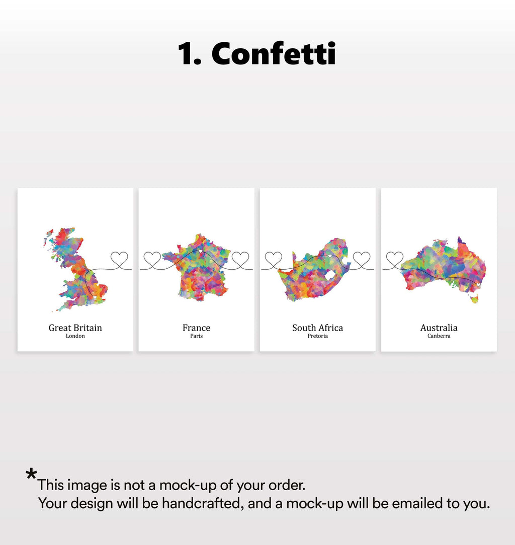 Personalised Four Location Prints 2.0 - Custom Line