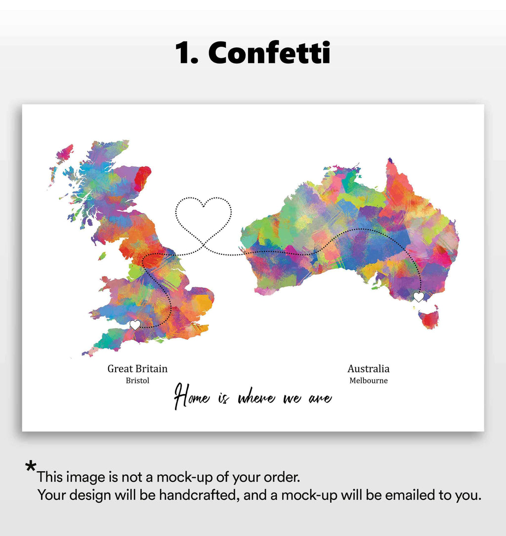 Personalised two location Print 2.0 - Custom Line (Digital File Only)