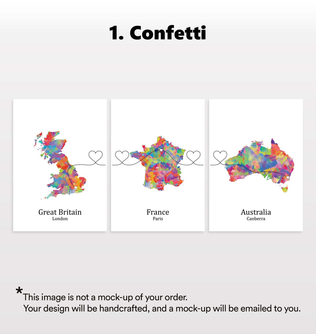 Personalised Three Location Prints 2.0 - Custom Line (Digital File Only)