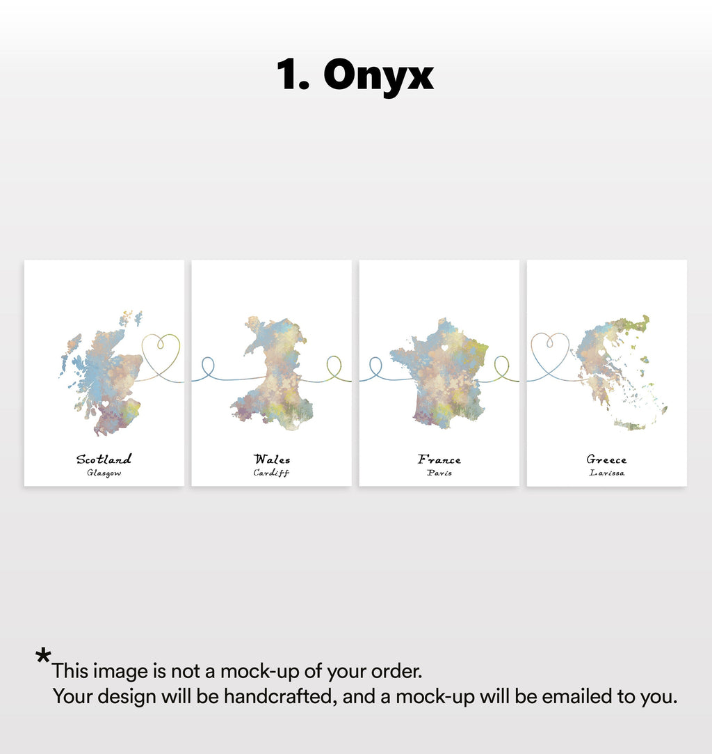Personalised Four Location Prints