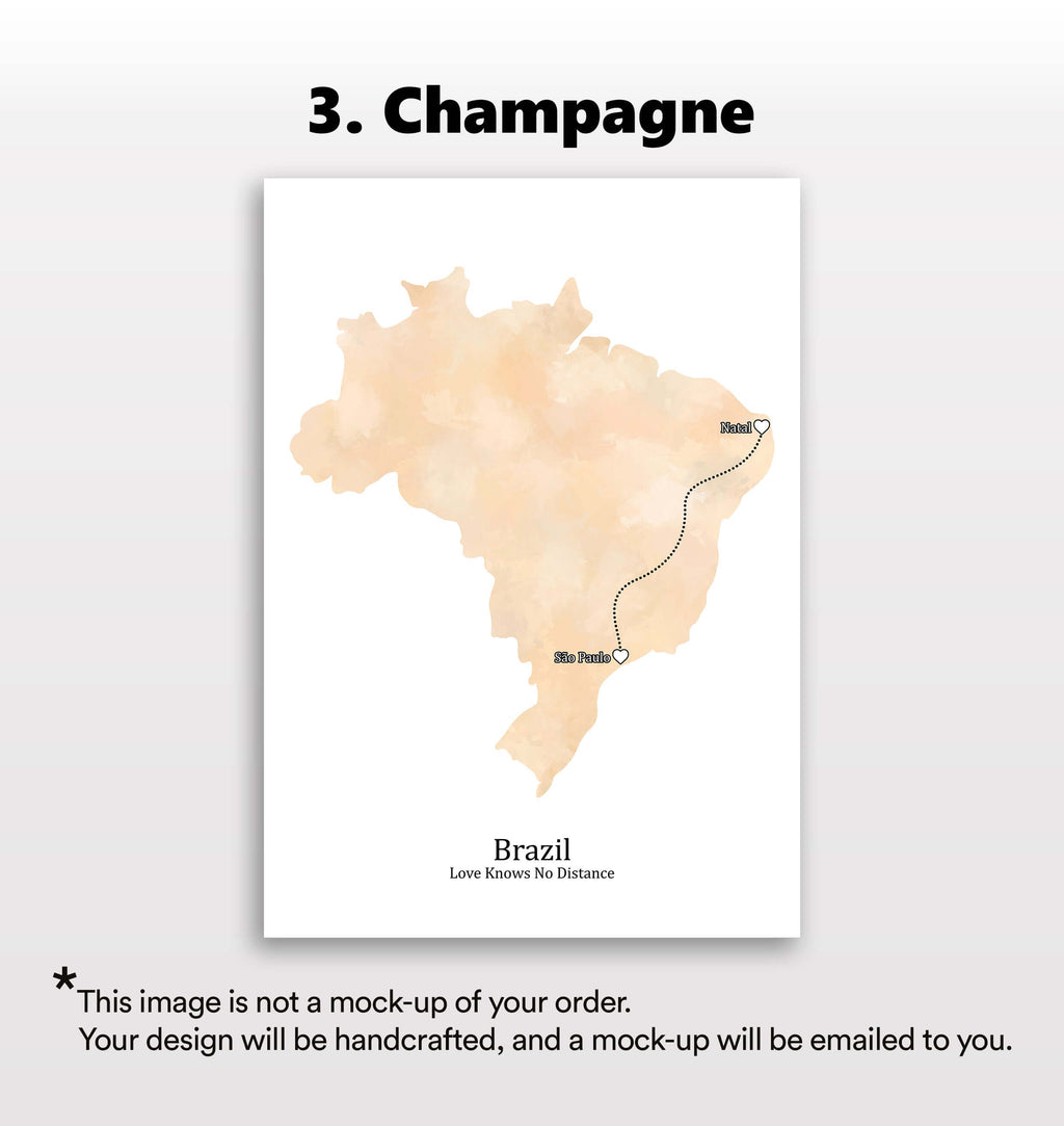 Personalised Portrait Two Location Print 2.0 - Custom Line