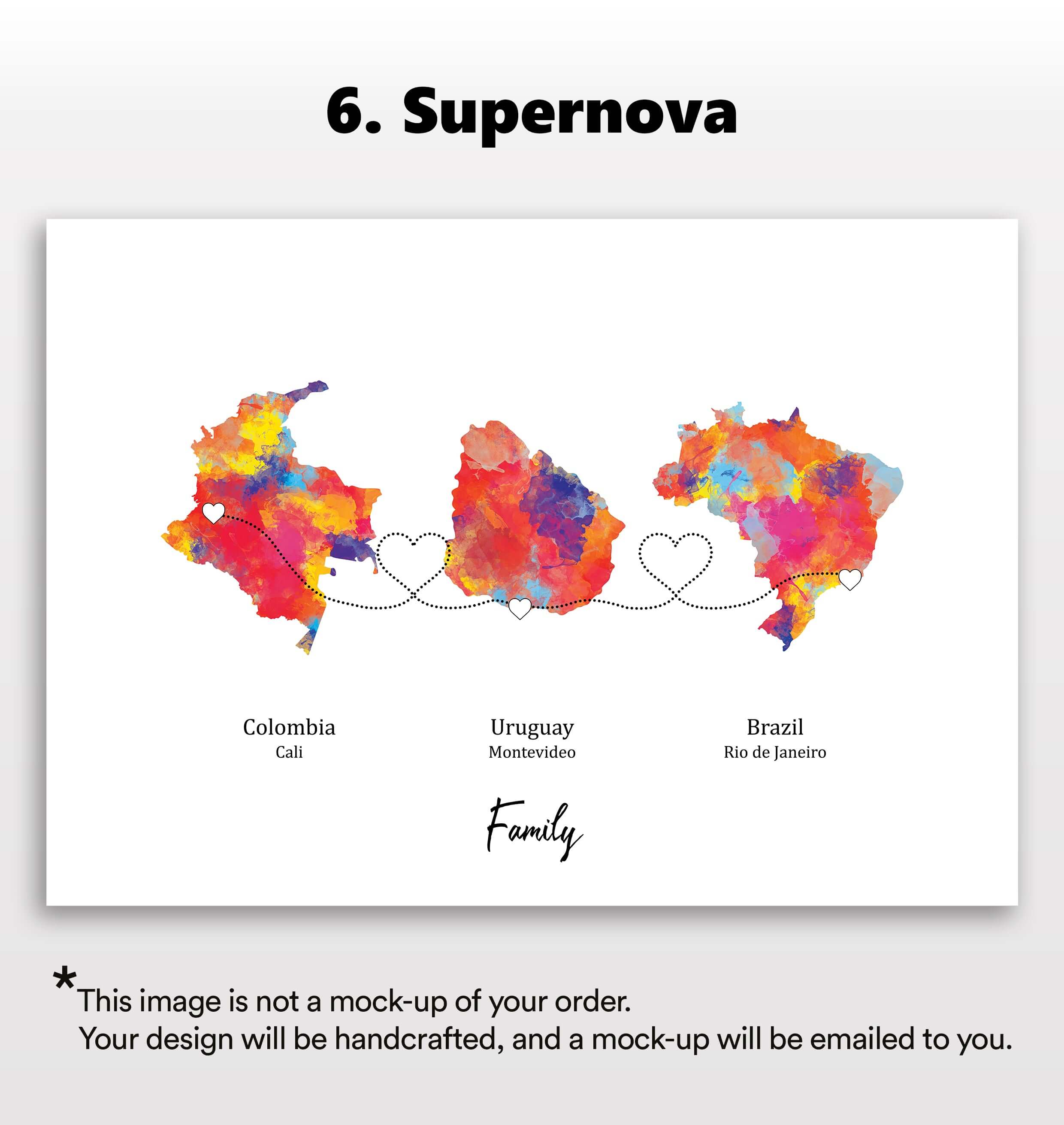 Personalised Three Location Print 2.0 - Custom Line (Digital File Only)