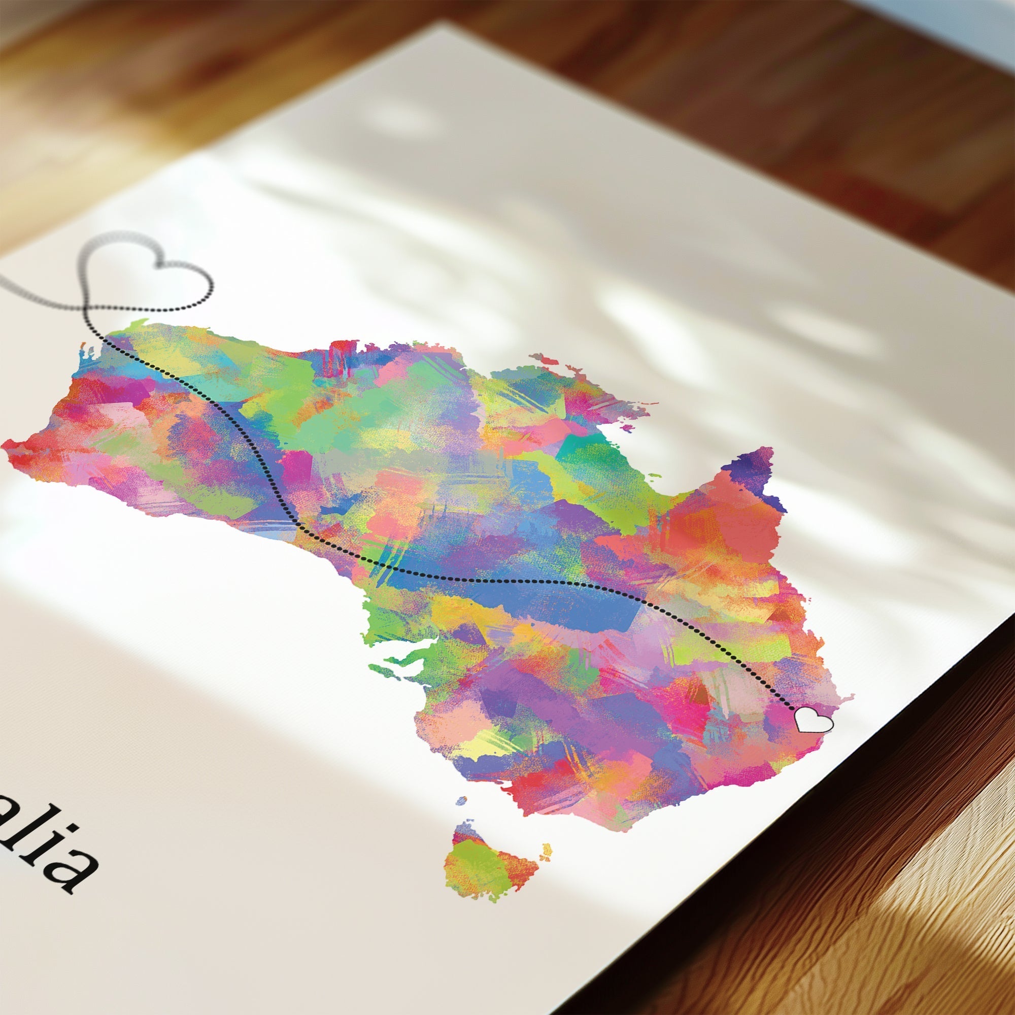 Personalised two location Prints 2.0 - Custom Line (Digital File Only)