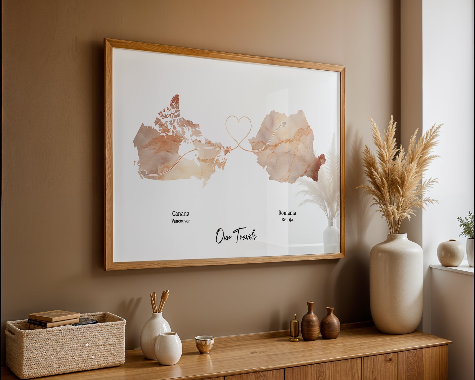 Personalised two location Print 2.0 - Marble Effect - Custom Line
