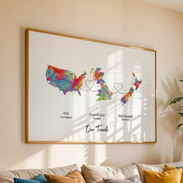 Personalised Three Location Print 2.0 - Custom Line (Digital File Only)