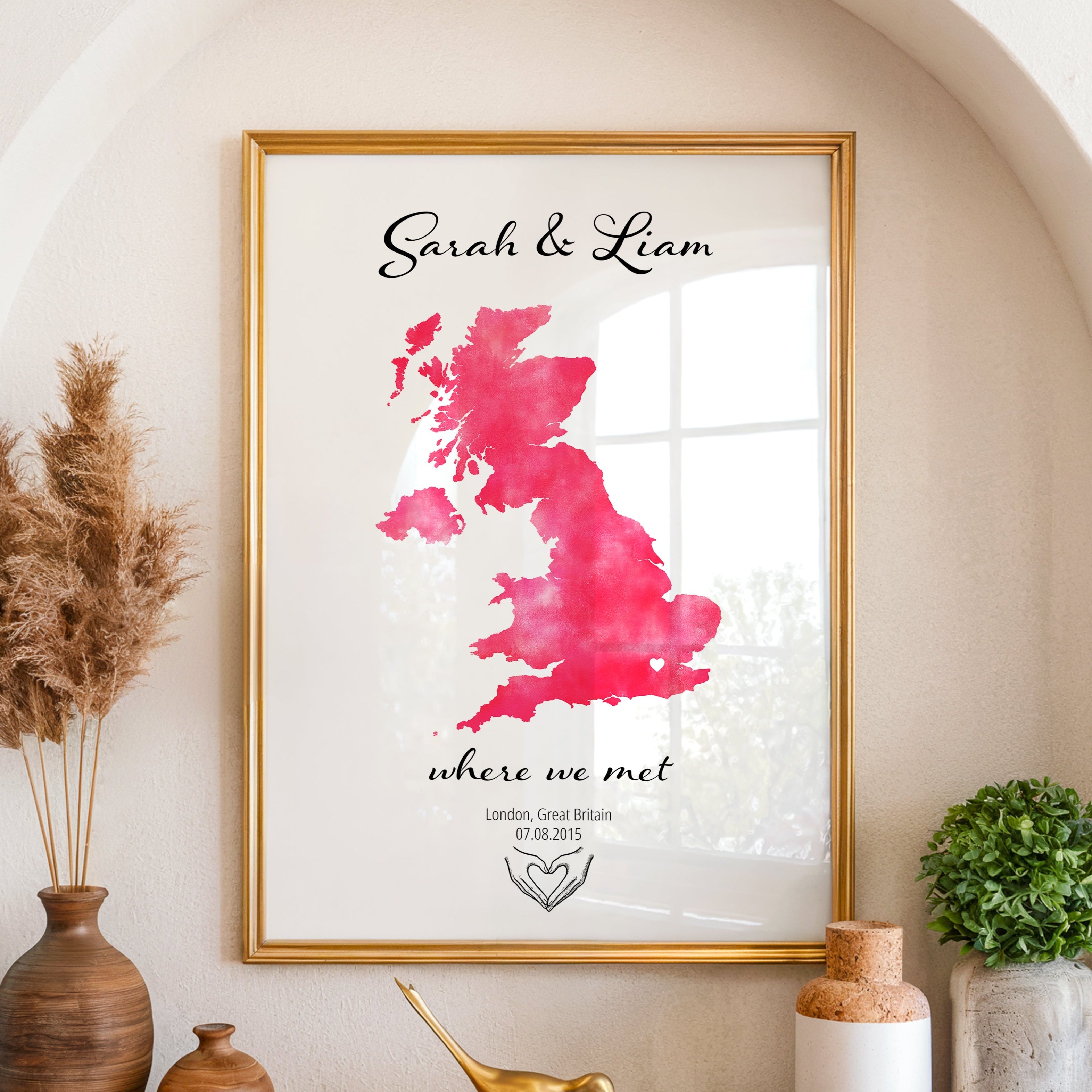 Personalized Where We Met Map Print - Any Country - Poster - Available In 8 Different Colours
