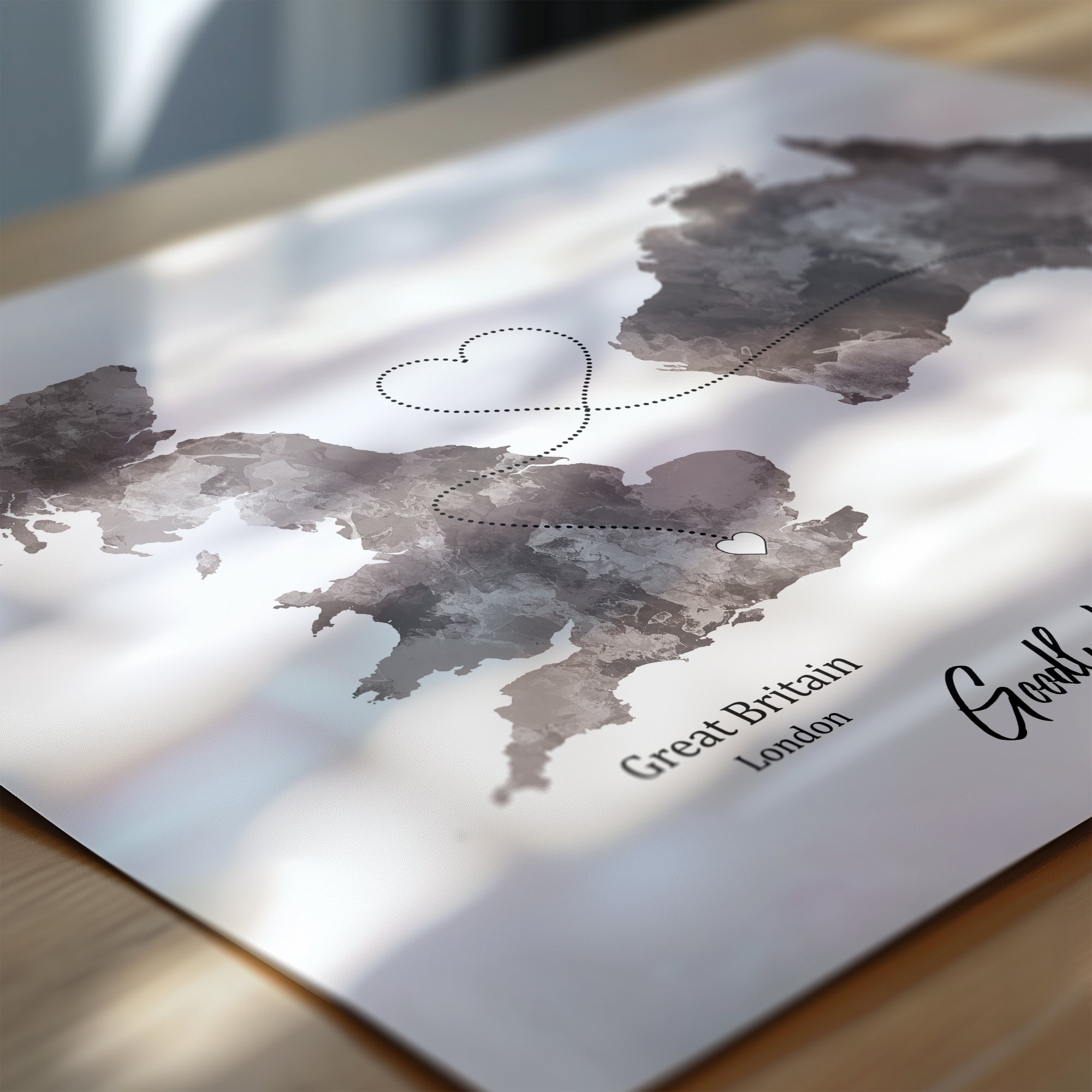 Personalised two location Print 2.0 - Custom Line (Digital File Only)